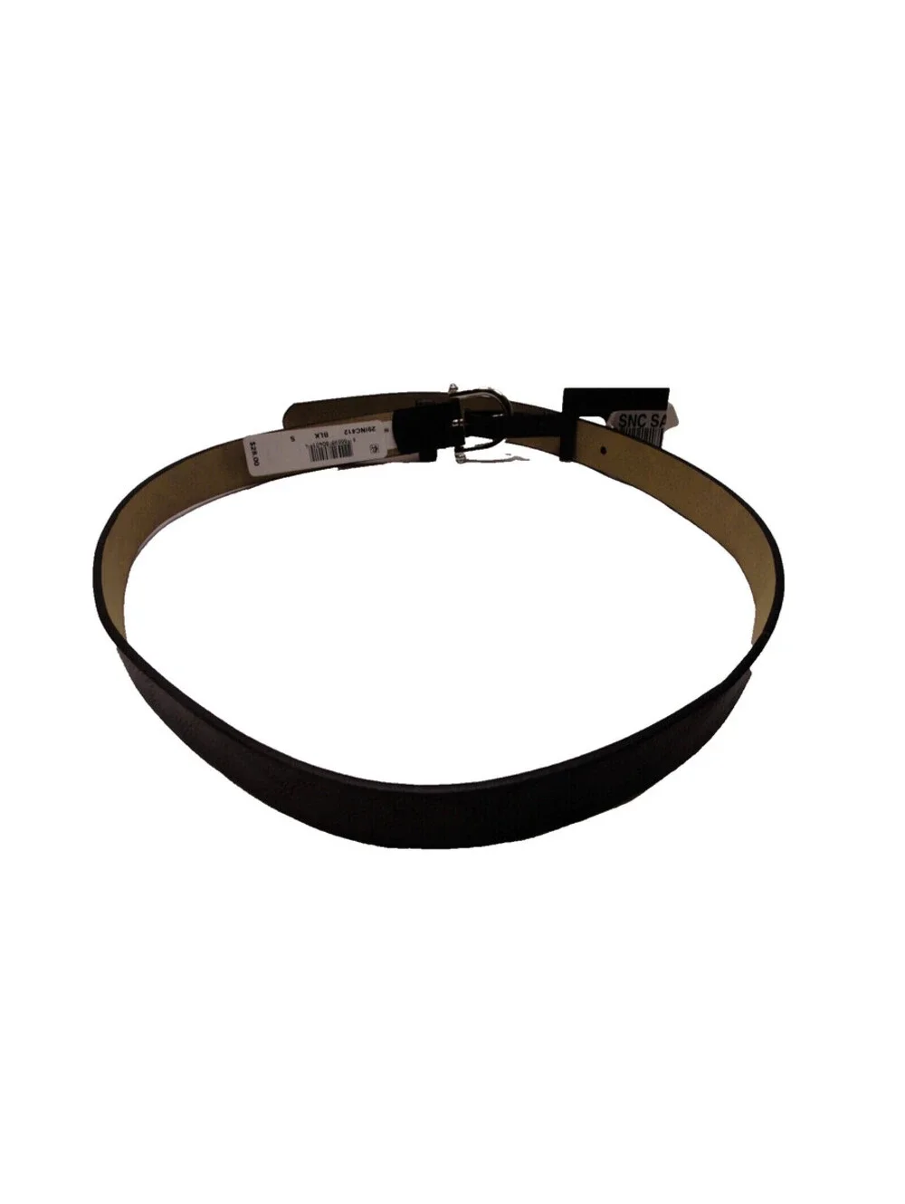 INC International Concepts Womens Skinny Belt Faux Leather Black Size Small NEW!